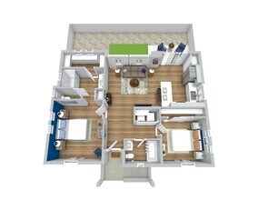 2 Beds • 2 Bath 1038 floor plan
